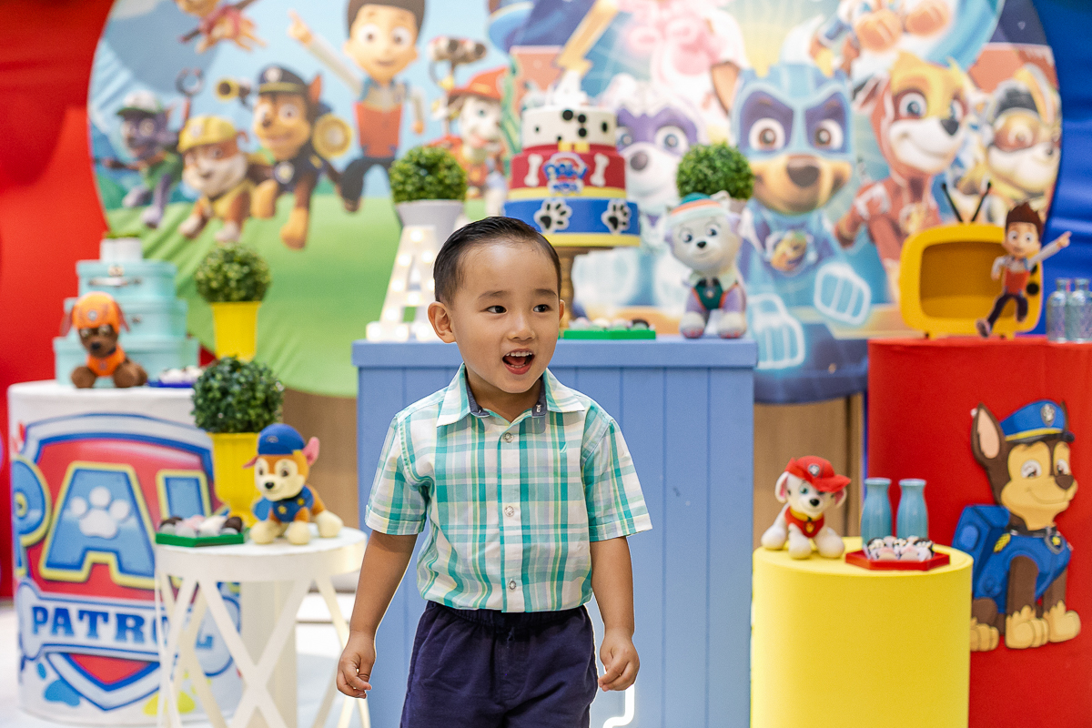 fotografias do aniversário de 4 anos do Arthur com o tema patrulha canina no buffet vip kids no campo belo zona sul sao paulo sp