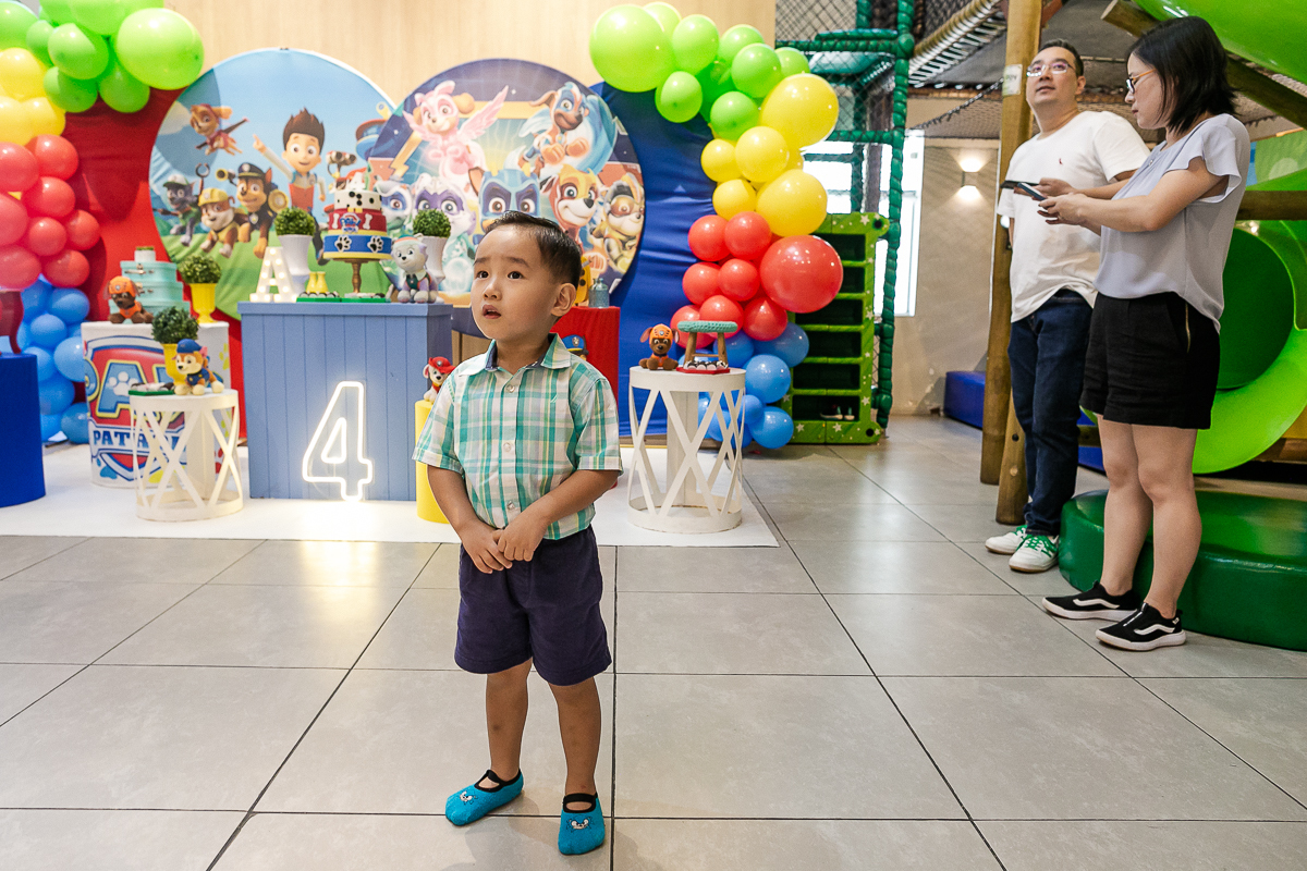 fotografias do aniversário de 4 anos do Arthur com o tema patrulha canina no buffet vip kids no campo belo zona sul sao paulo sp