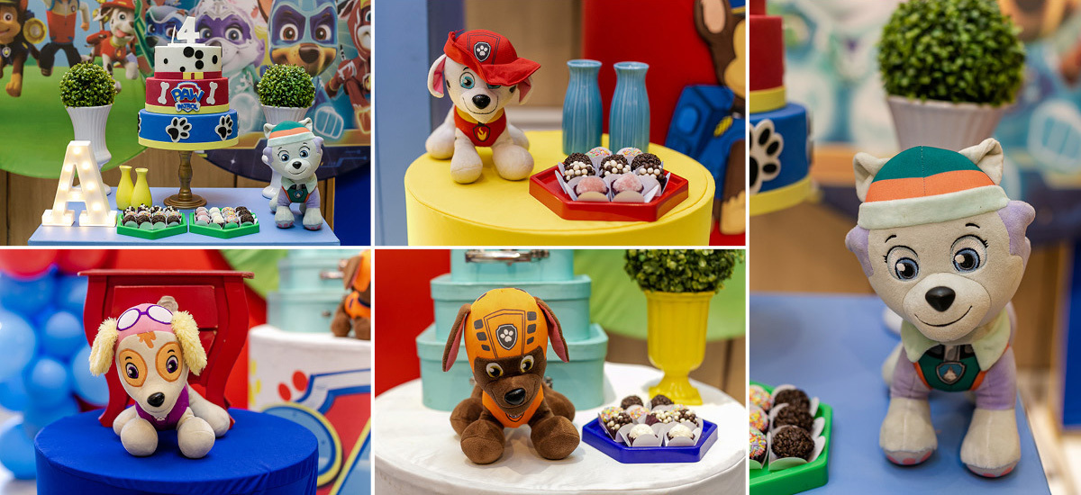 fotografias do aniversário de 4 anos do Arthur com o tema patrulha canina no buffet vip kids no campo belo zona sul sao paulo sp
