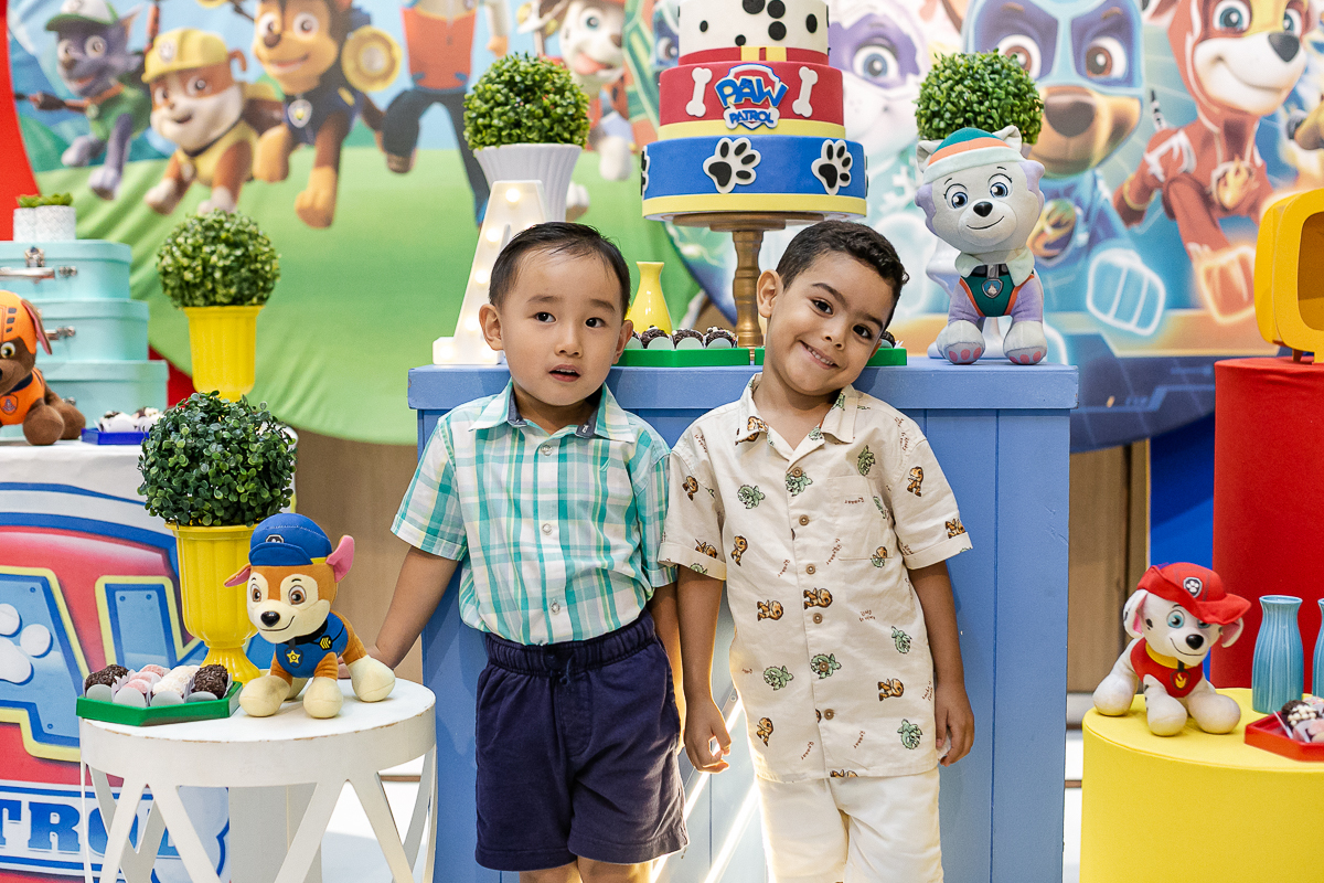 fotografias do aniversário de 4 anos do Arthur com o tema patrulha canina no buffet vip kids no campo belo zona sul sao paulo sp