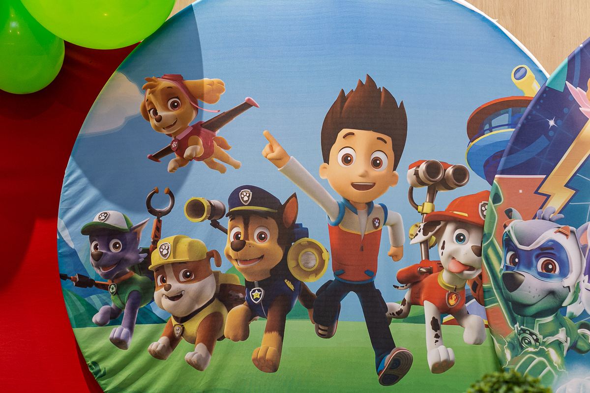 fotografias do aniversário de 4 anos do Arthur com o tema patrulha canina no buffet vip kids no campo belo zona sul sao paulo sp