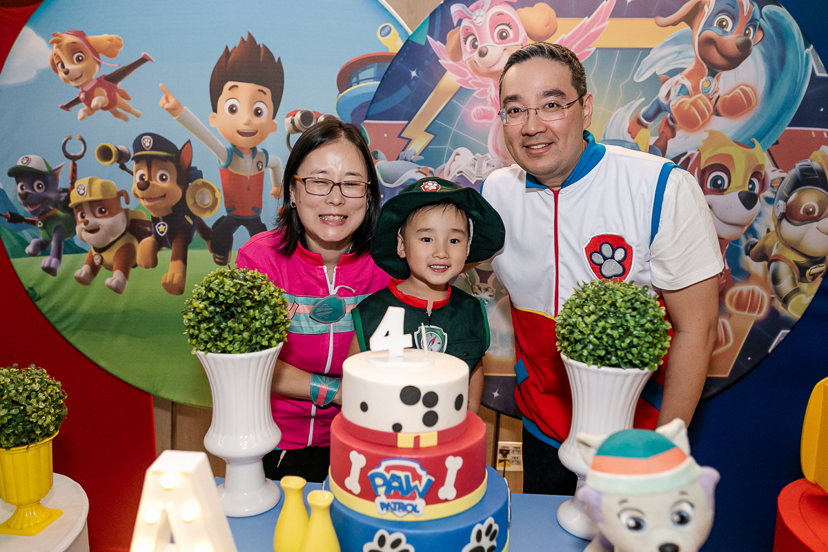 fotografias do aniversário de 4 anos do Arthur com o tema patrulha canina no buffet vip kids no campo belo zona sul sao paulo sp