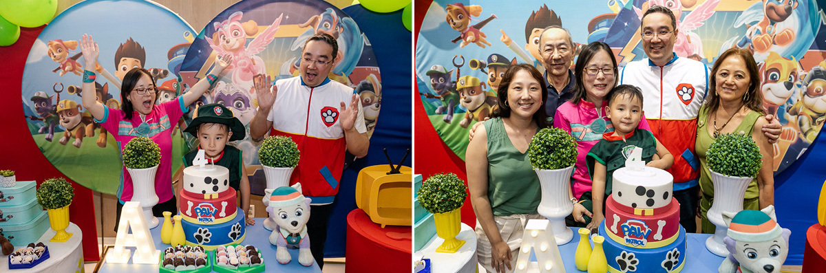 fotografias do aniversário de 4 anos do Arthur com o tema patrulha canina no buffet vip kids no campo belo zona sul sao paulo sp