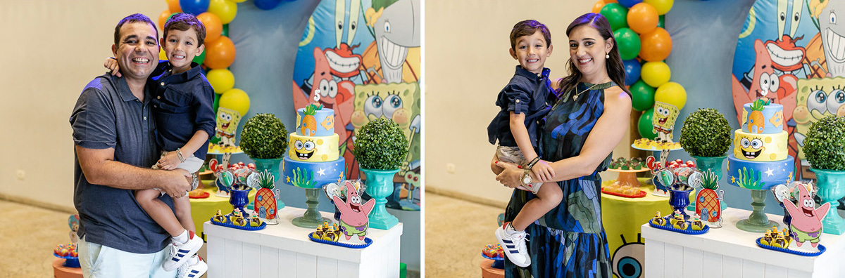 fotografias do aniversário de 5 anos do Rafael com o tema bob sponja no buffet espaço infantil alecrim em perdizes zona oeste de sao paulo sp