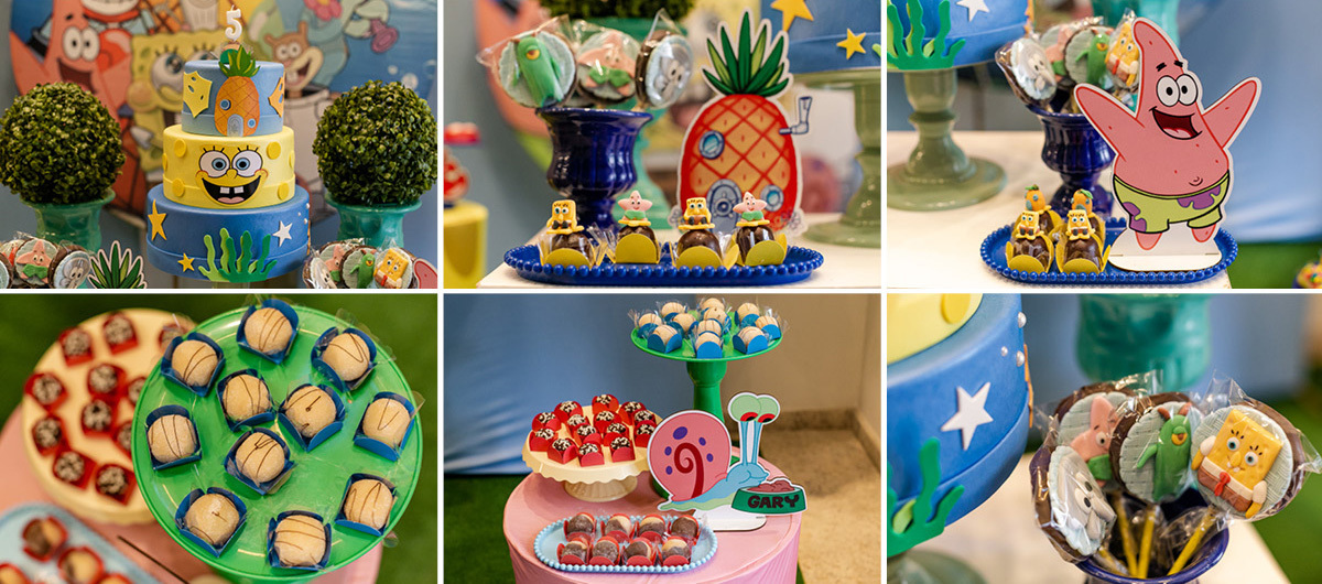 fotografias do aniversário de 5 anos do Rafael com o tema bob sponja no buffet espaço infantil alecrim em perdizes zona oeste de sao paulo sp