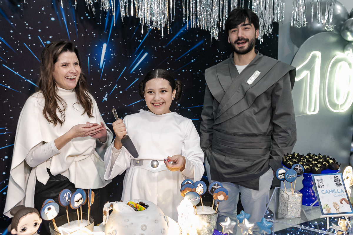 fotografias do aniversário de 10 anos da camilla com o tema star wars no buffet spasso splash em moema zona sul de sao paulo sp