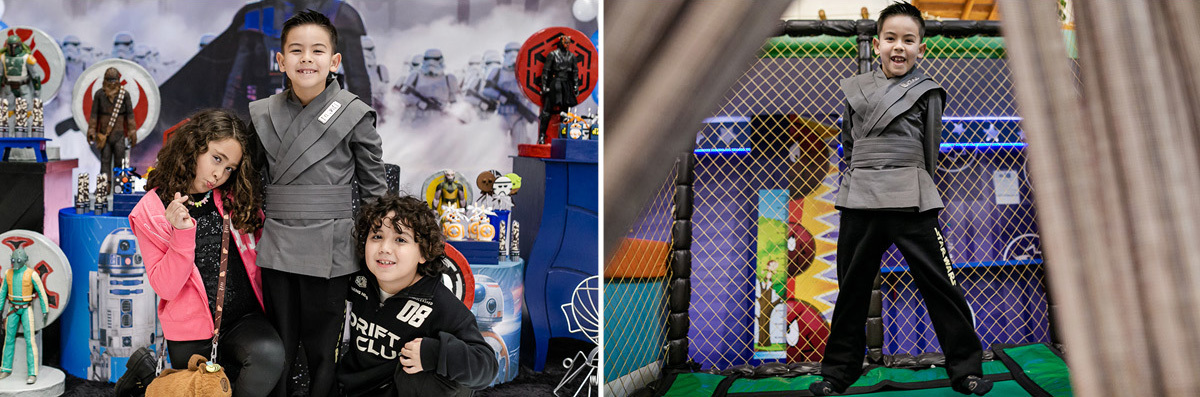 fotografias do aniversário de 8 anos do Eduardo com o tema star wars no buffet magic joy unidade saude em sao paulo sp