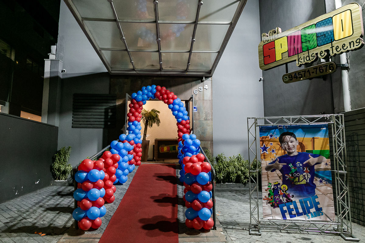 fotografias do aniversário de 5 anos do Felipe no buffet spasso kids no bairro do tatuape zona leste de sao paulo sp