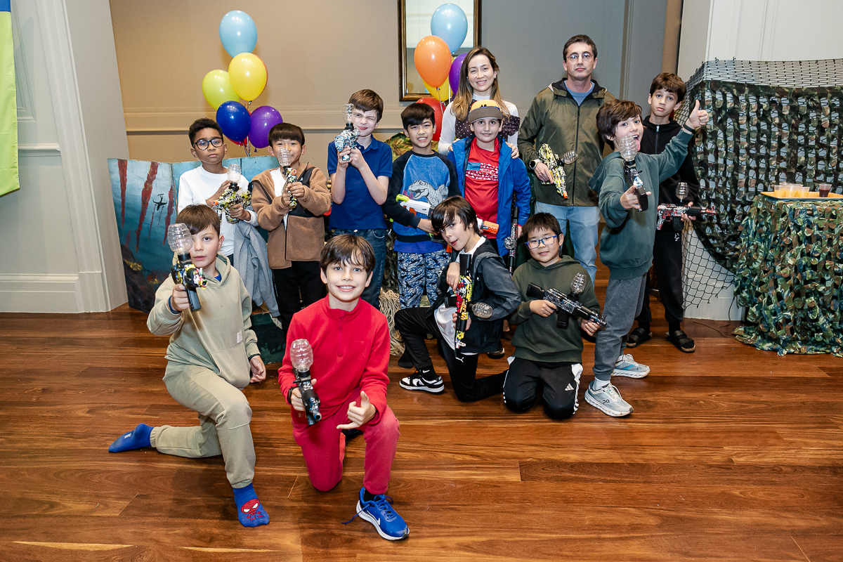 fotografias do aniversario de 10 anos do antonio no salao de festas do condominio com tema festa do pijama em sao paulo sp