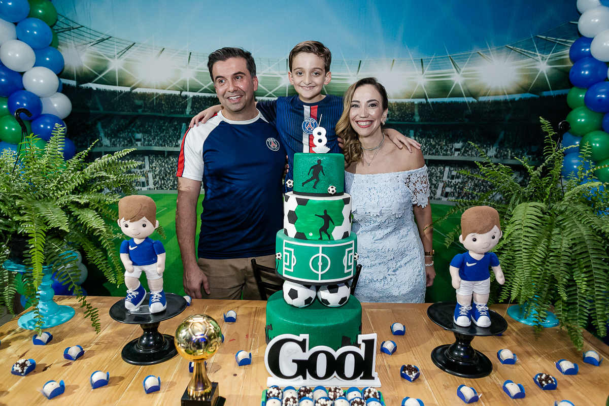 fotografias do aniversário de 8 anos do leonardo com o tema futebol no buffet villa safari em campestre santo andre sp