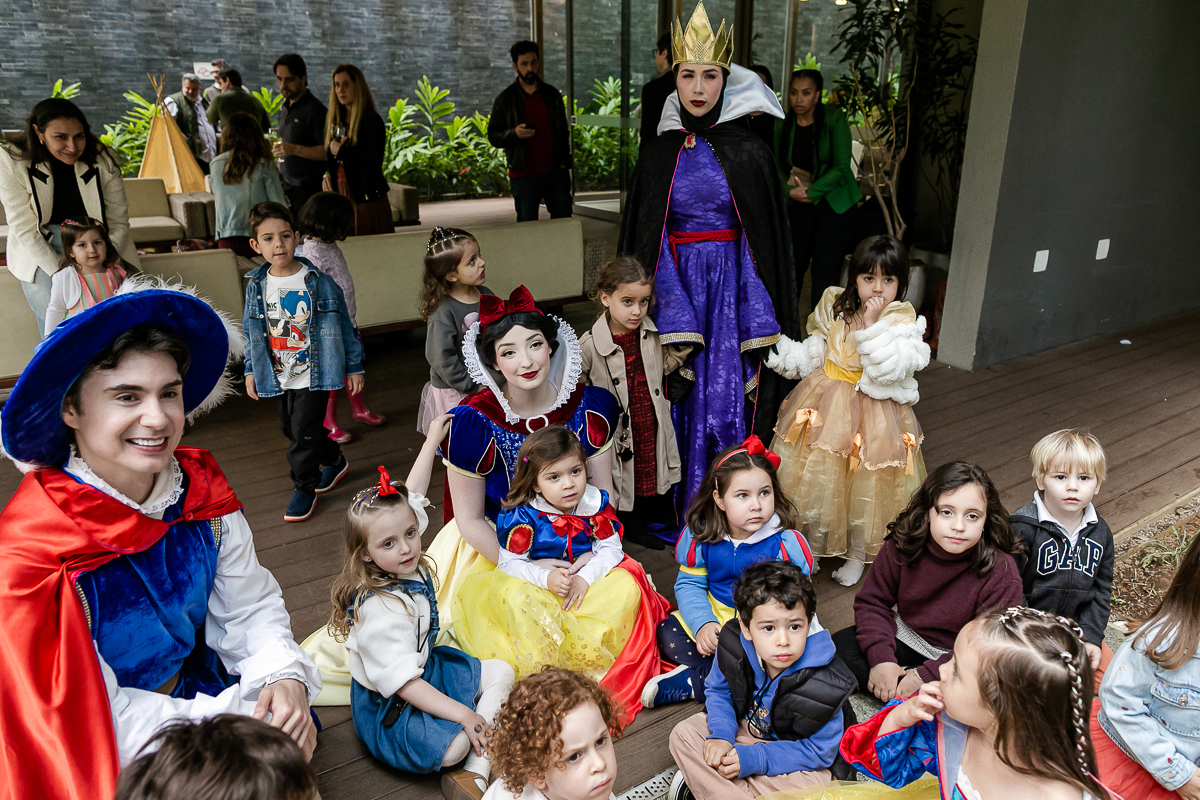 fotografias do aniversário de 4 anos da Liz com o tema branca de neve no condominio no brooklin zona sul sao paulo sp