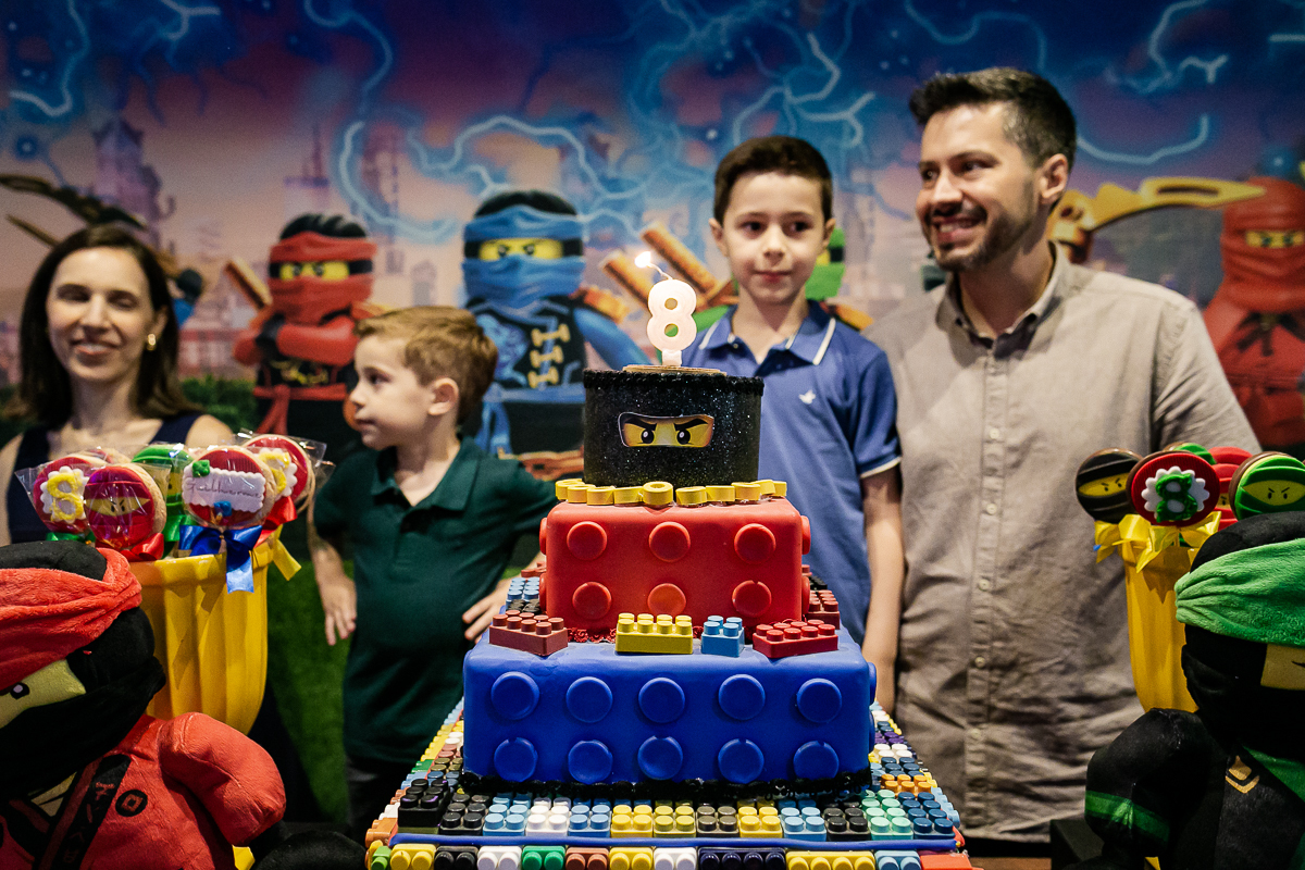 fotografias do aniversário de 8 anos do guilherme com o tema lego ninja no buffet villa pé de marmelo no belenzinho mooca zona leste de sao paulo sp