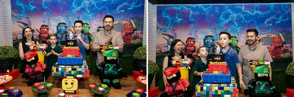 fotografias do aniversário de 8 anos do guilherme com o tema lego ninja no buffet villa pé de marmelo no belenzinho mooca zona leste de sao paulo sp