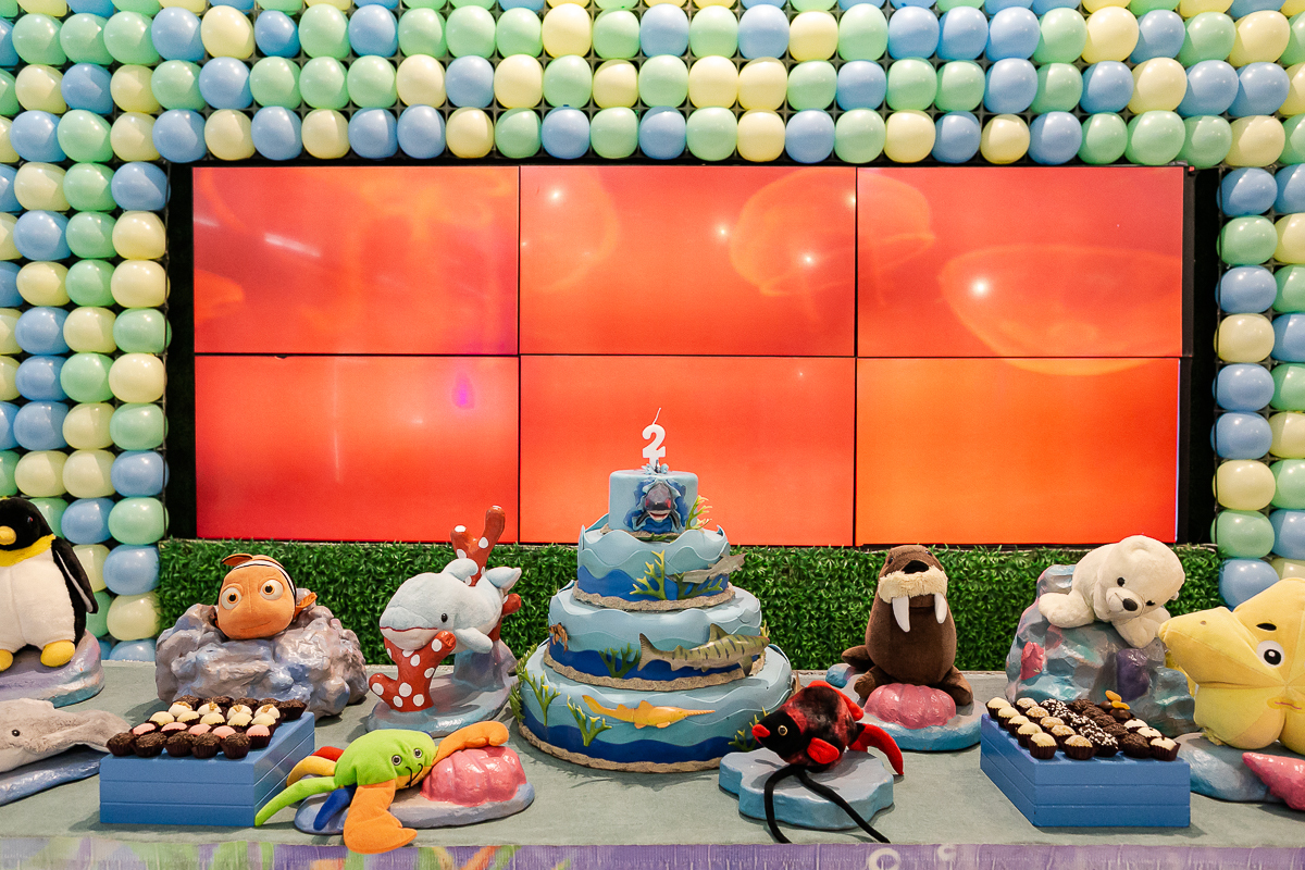 fotografias do aniversário de 2 anos do fernando com o tema fundo do mar no buffet bugui ugui localizado na vila mascote zona sul de sao paulo sp