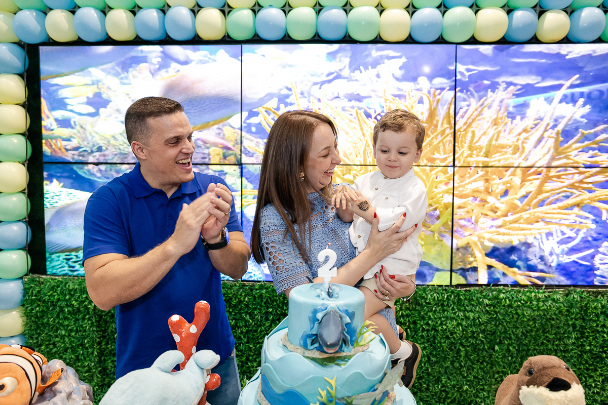 fotografias do aniversário de 2 anos do fernando com o tema fundo do mar no buffet bugui ugui localizado na vila mascote zona sul de sao paulo sp