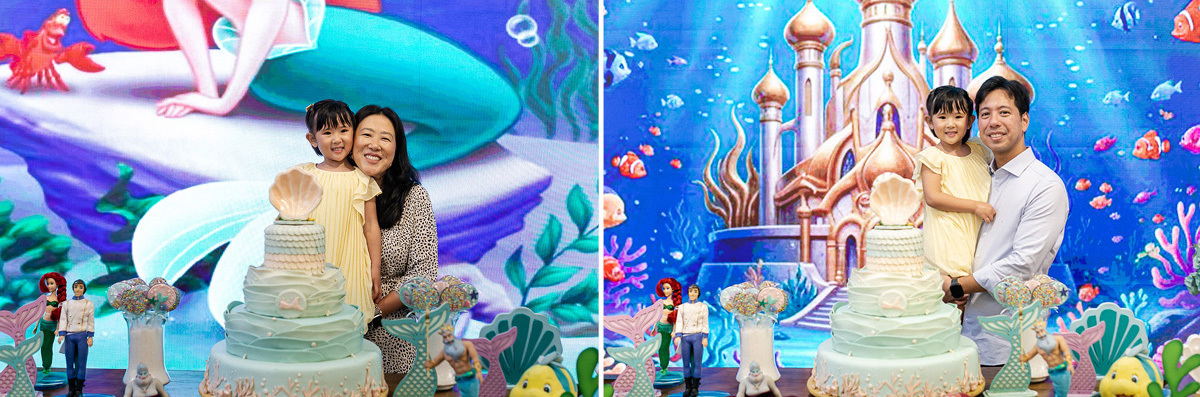 fotografias do aniversário de 4 anos da bianca com o tema pequena sereia ariel no buffet espaço formigueiro unidade vila olimpia zona sul de sao paulo sp
