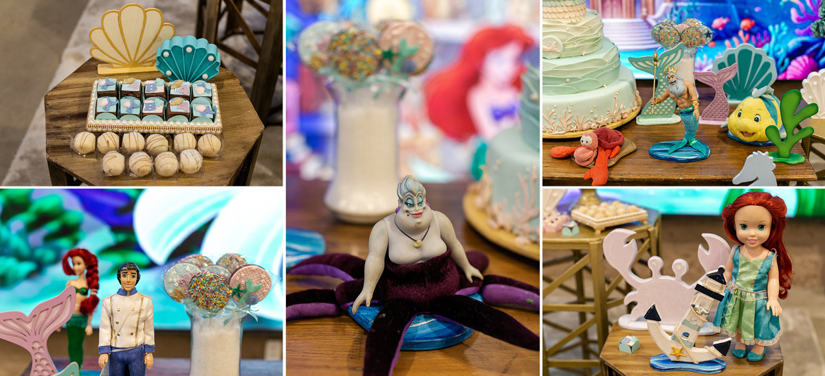 fotografias do aniversário de 4 anos da bianca com o tema pequena sereia ariel no buffet espaço formigueiro unidade vila olimpia zona sul de sao paulo sp