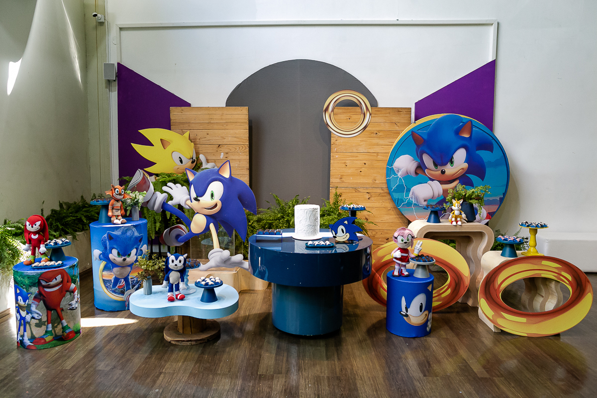 fotografias do aniversário de 4 anos do eduardo com o tema sonic no buffet espaço entre folhas em moema zona sul de sao paulo sp