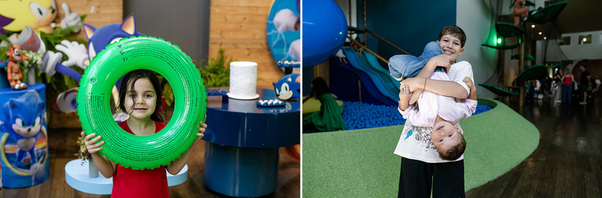 fotografias do aniversário de 4 anos do eduardo com o tema sonic no buffet espaço entre folhas em moema zona sul de sao paulo sp