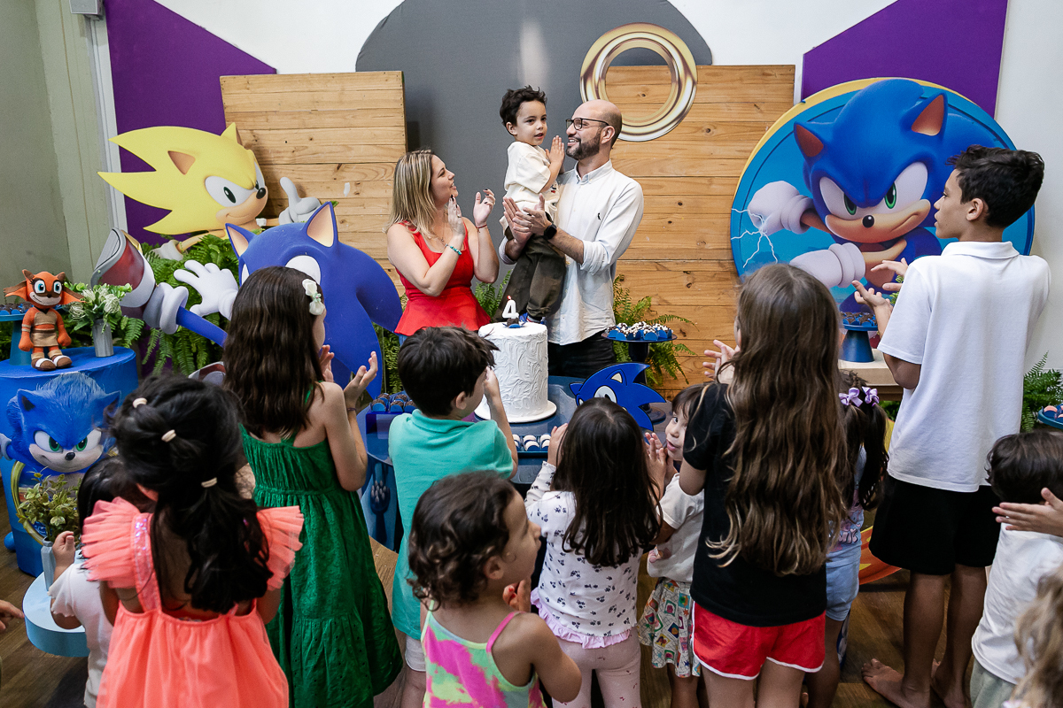 fotografias do aniversário de 4 anos do eduardo com o tema sonic no buffet espaço entre folhas em moema zona sul de sao paulo sp