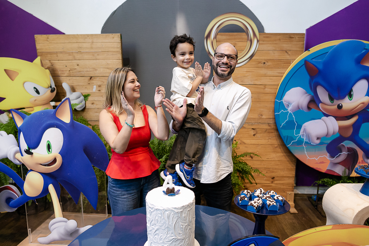 fotografias do aniversário de 4 anos do eduardo com o tema sonic no buffet espaço entre folhas em moema zona sul de sao paulo sp