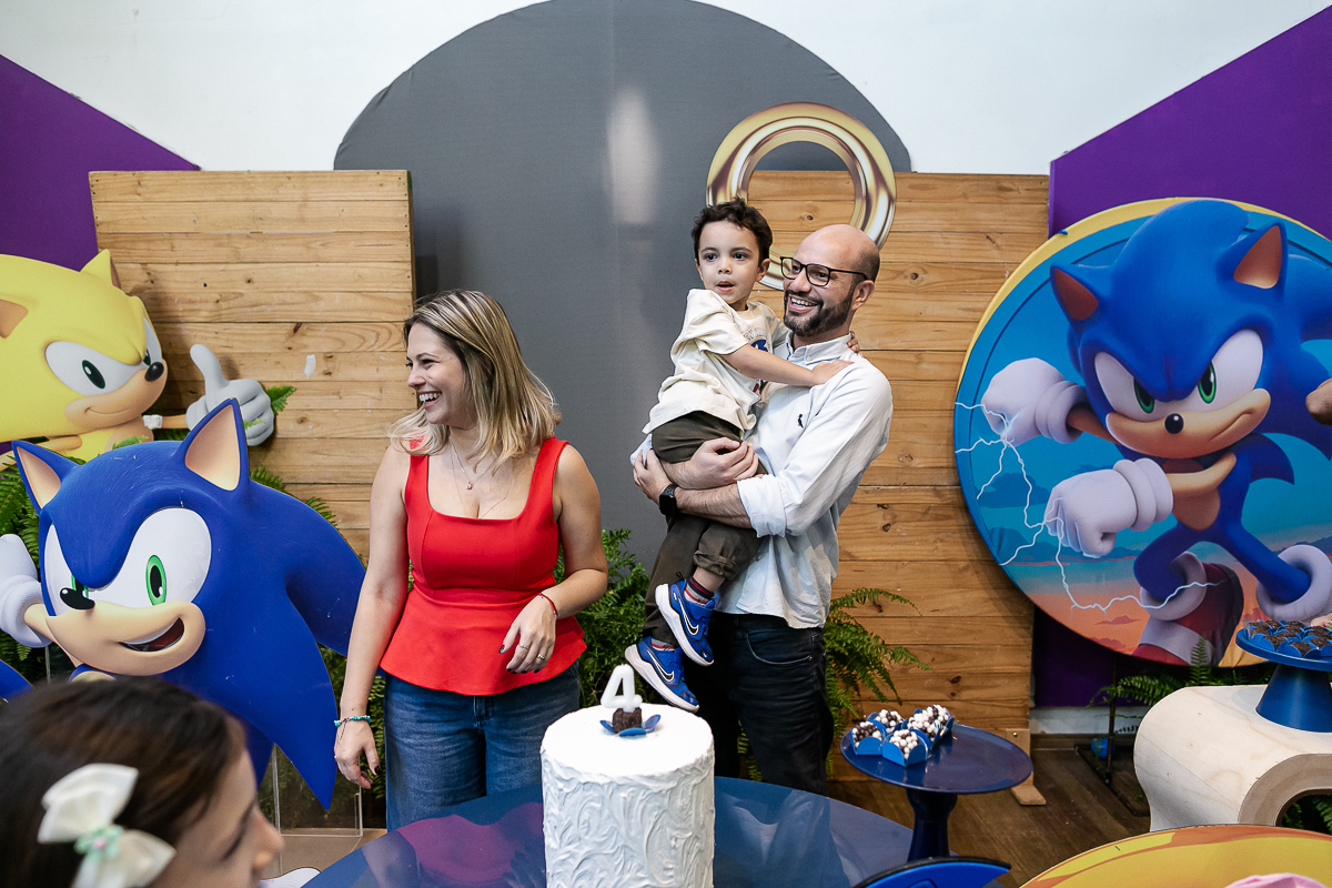 fotografias do aniversário de 4 anos do eduardo com o tema sonic no buffet espaço entre folhas em moema zona sul de sao paulo sp