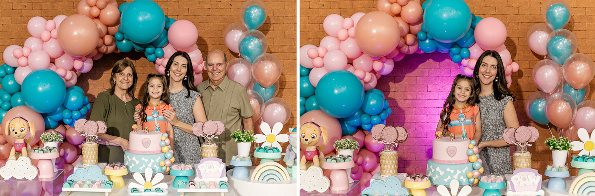 fotografias do aniversário de 5 anos da alice com o tema patrulha canina no buffet terralegria no bairro indianopolis zona sul sao paulo sp