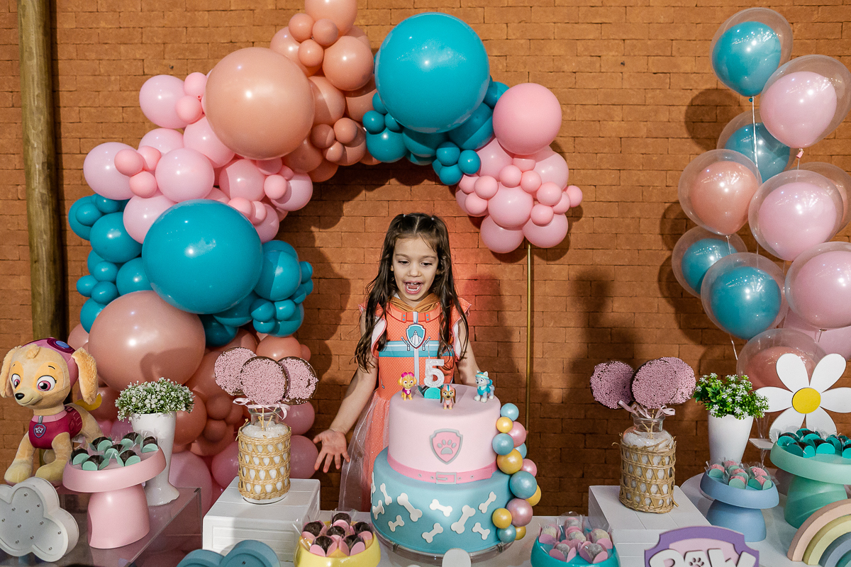 fotografias do aniversário de 5 anos da alice com o tema patrulha canina no buffet terralegria no bairro indianopolis zona sul sao paulo sp