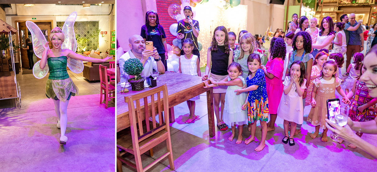 fotografias do aniversário de 5 anos da alice com o tema sininho no espaço dix localizado no campo belo zona sul de sao paulo sp