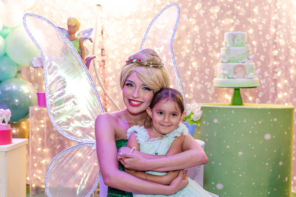 fotografias do aniversário de 5 anos da alice com o tema sininho no espaço dix localizado no campo belo zona sul de sao paulo sp