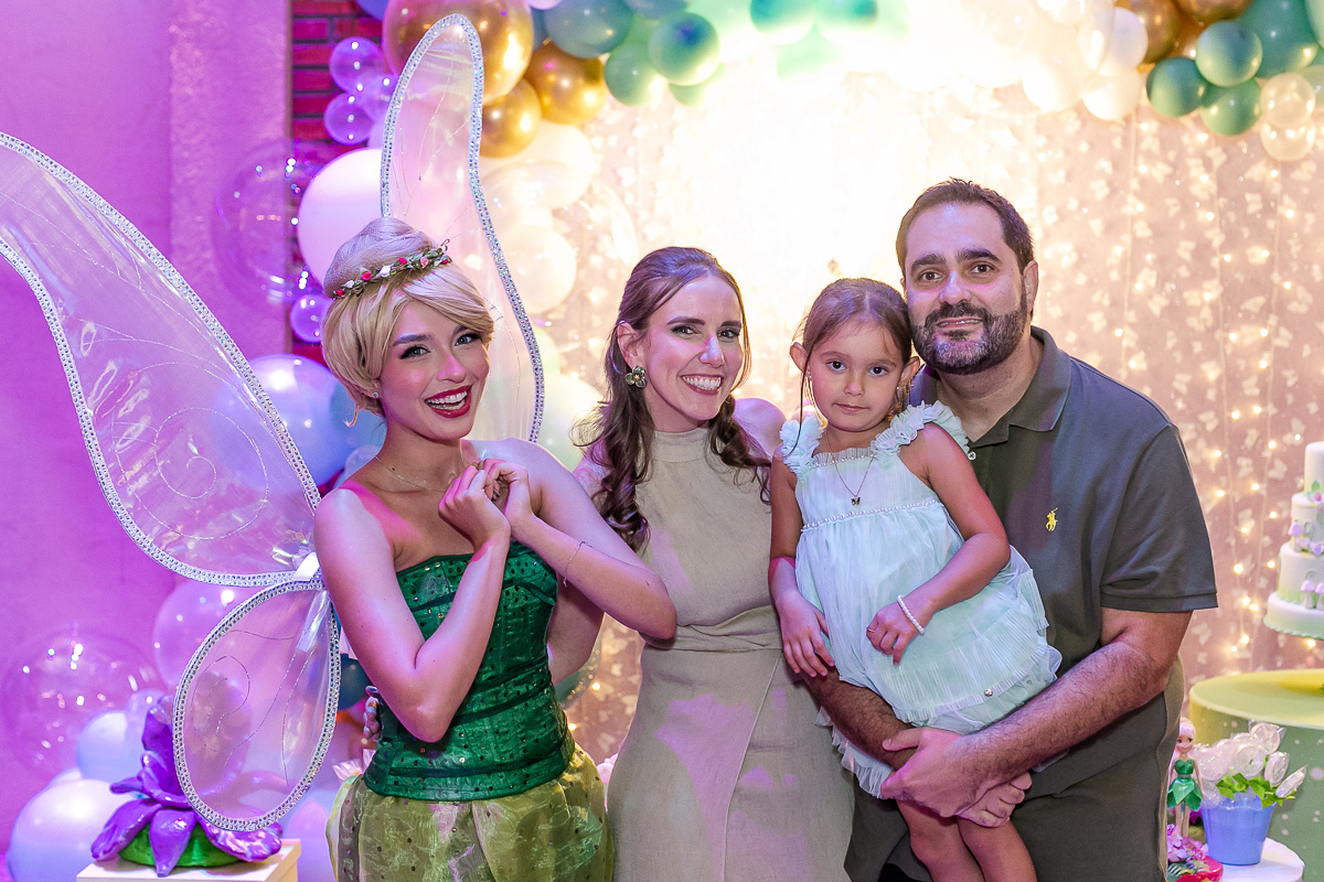 fotografias do aniversário de 5 anos da alice com o tema sininho no espaço dix localizado no campo belo zona sul de sao paulo sp