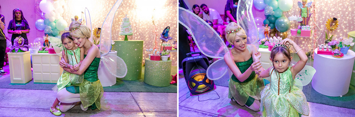 fotografias do aniversário de 5 anos da alice com o tema sininho no espaço dix localizado no campo belo zona sul de sao paulo sp
