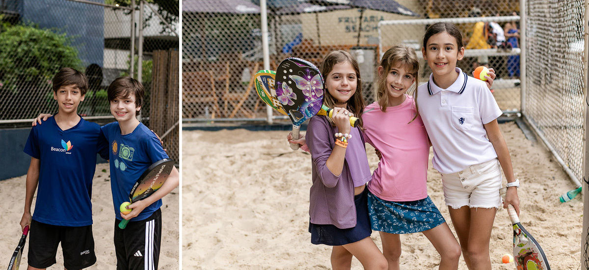 fotografias do aniversário de 11 anos da luiza com o tema beach tenis na arena jk calçadão no itaim bibi zona sul de sao paulo sp