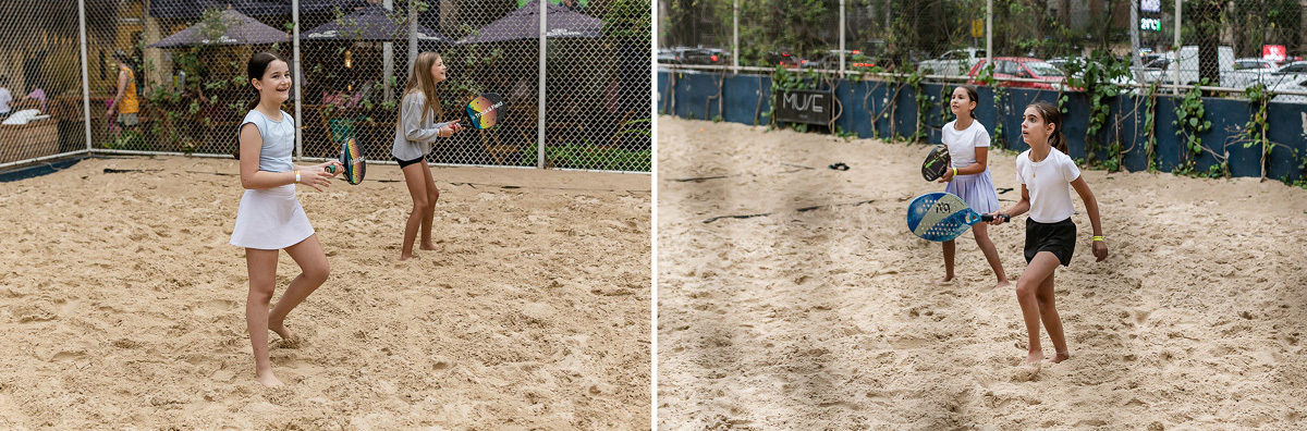 fotografias do aniversário de 11 anos da luiza com o tema beach tenis na arena jk calçadão no itaim bibi zona sul de sao paulo sp