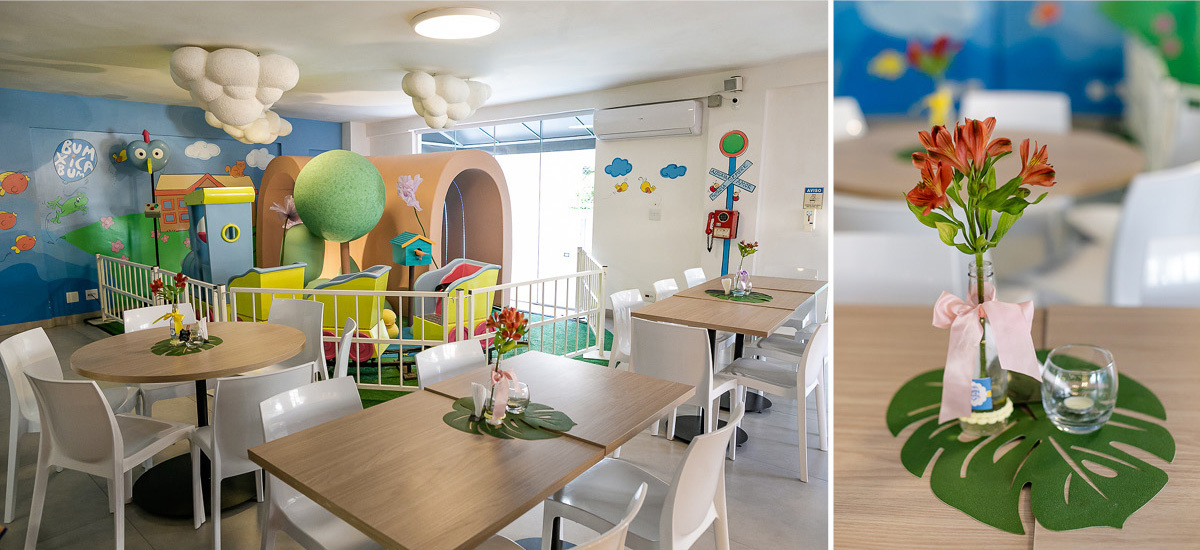 fotografias do aniversário de 4 anos da giulia e 8 anos da sofia com o tema unicornio no buffet espaço bumxicabum localizado em santana zona norte de sao paulo sp
