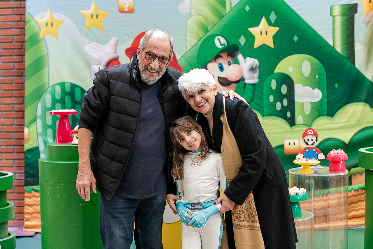 fotografias do aniversário de 8 anos da Melissa com o tema Marios Bross no buffet Espaço Dix localizado no bairro do campo belo zona sul de sao paulo sp