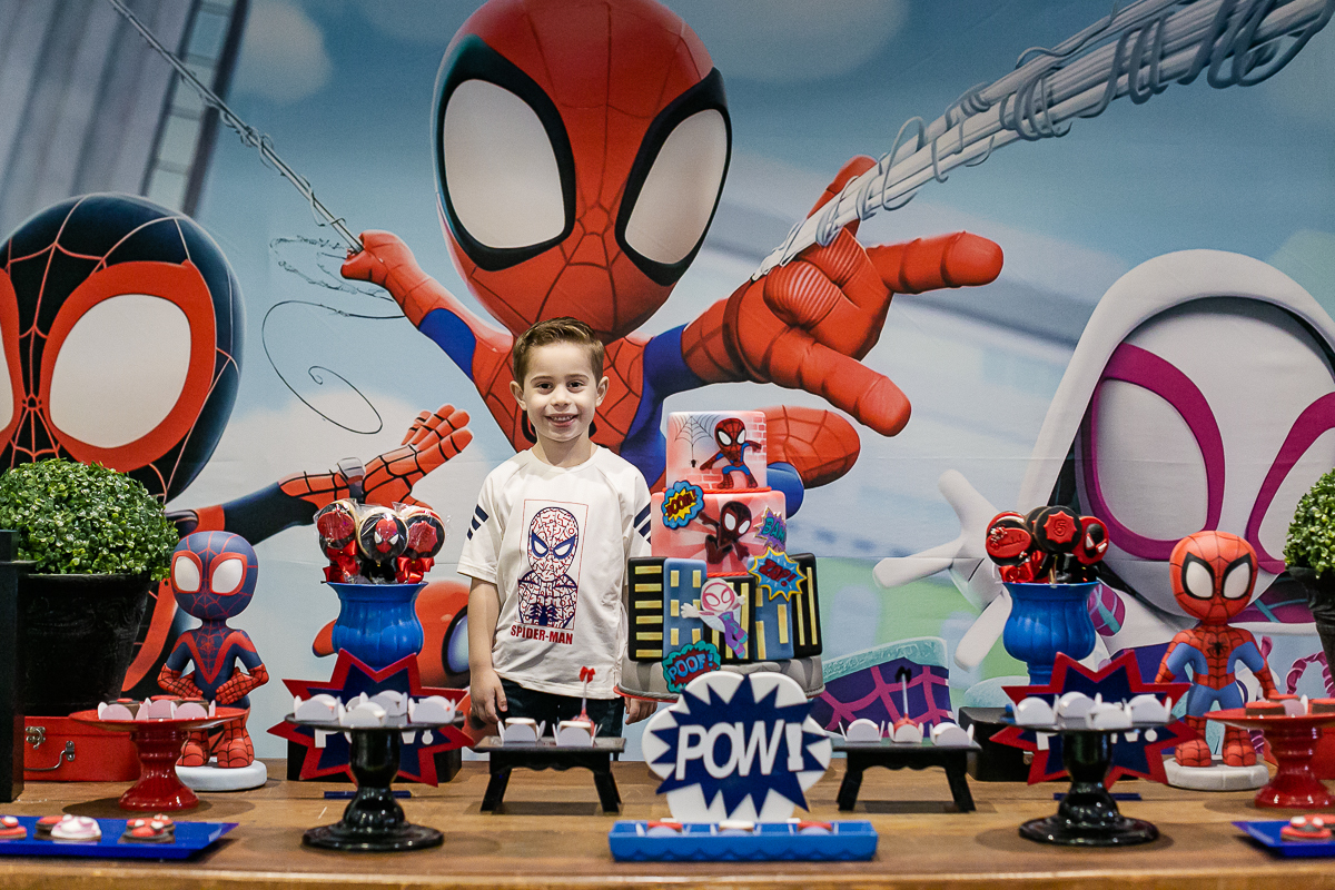 fotografias do aniversário de 5 anos do Daniel com o tema Homem Aranha no buffet Villa Pé de Marmelo no bairro da Mooca zona leste de são paulo sp