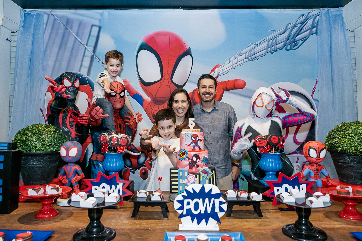 fotografias do aniversário de 5 anos do Daniel com o tema Homem Aranha no buffet Villa Pé de Marmelo no bairro da Mooca zona leste de são paulo sp
