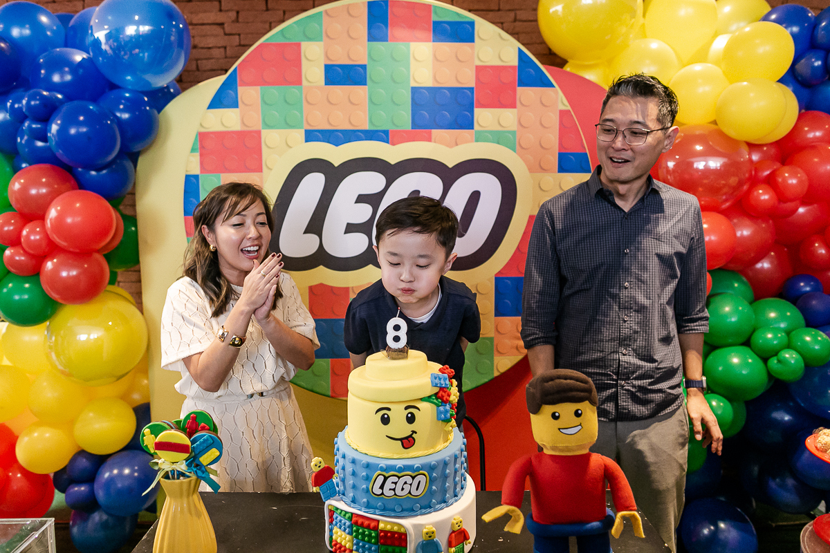 fotografias do aniversário de 8 anos do gabriel com o tema lego no buffet engenho moema na zona sul de sao paulo sp