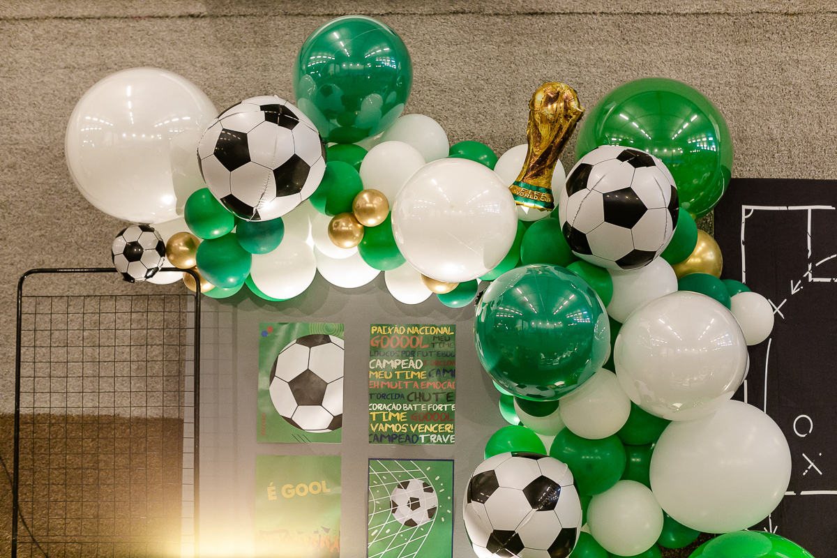 fotografias do aniversário de 7 anos do joão henrique com o tema copa do mundo de futebol na br arena zona sul de sao paulo sp
