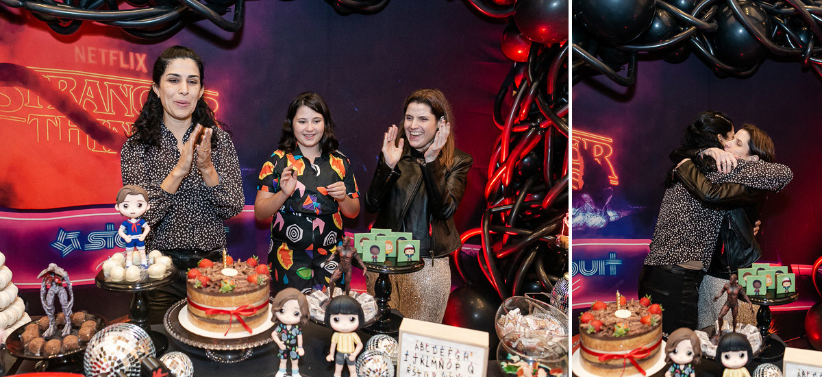 fotografias do aniversário de 11 anos da camilla com o tema strager things no quintal de casa no condominio kurumin em itu sp