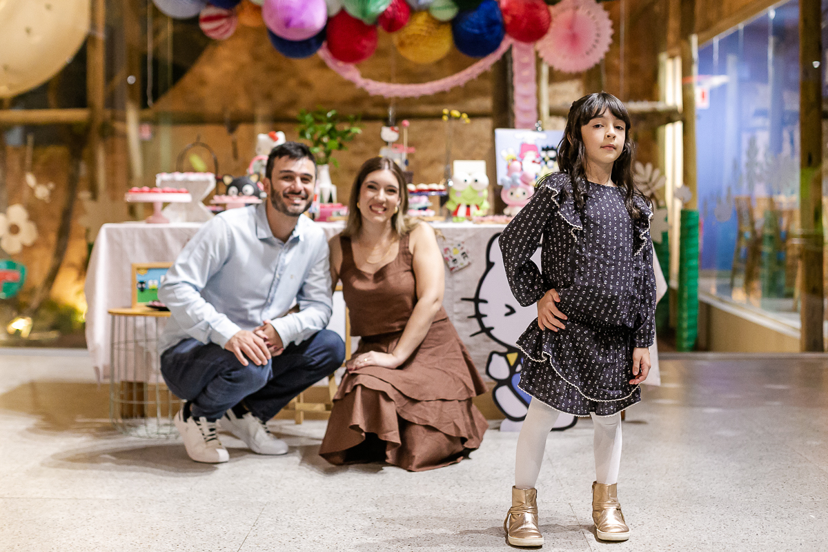 fotografias do aniversário de 7 anos da Alice com o tema hello kit no buffet jardim da manduri no campo belo zona sul de sao paulo sp
