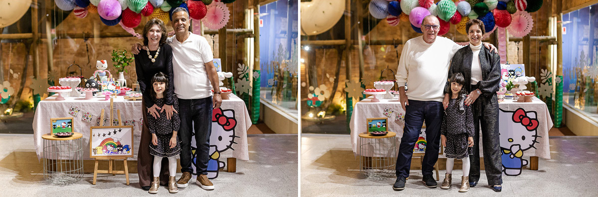 fotografias do aniversário de 7 anos da Alice com o tema hello kit no buffet jardim da manduri no campo belo zona sul de sao paulo sp