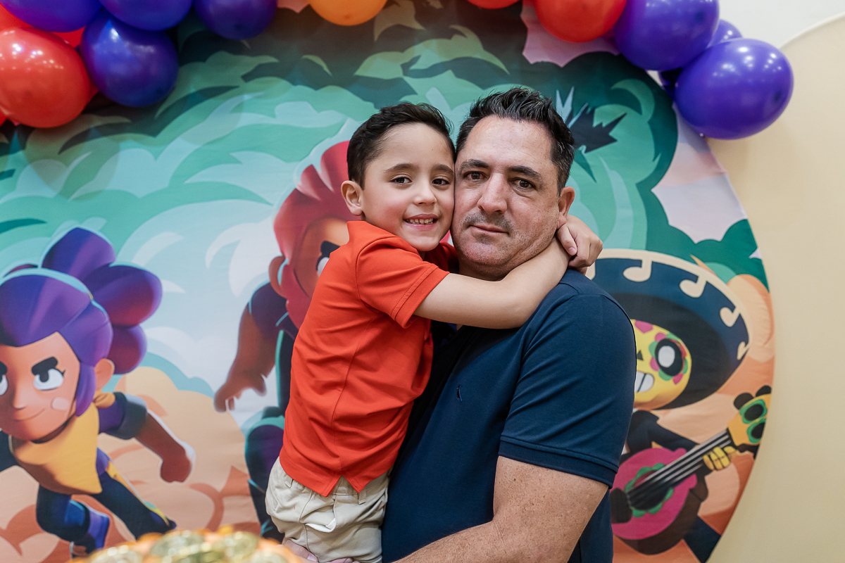 fotografias do aniversário de 6 anos do felipe com o tema brawn stars no buffet espaço folia no tatuapé zona leste de sao paulo sp