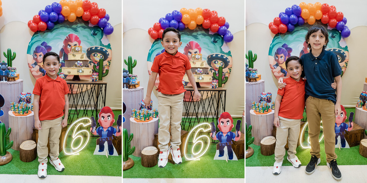 fotografias do aniversário de 6 anos do felipe com o tema brawn stars no buffet espaço folia no tatuapé zona leste de sao paulo sp