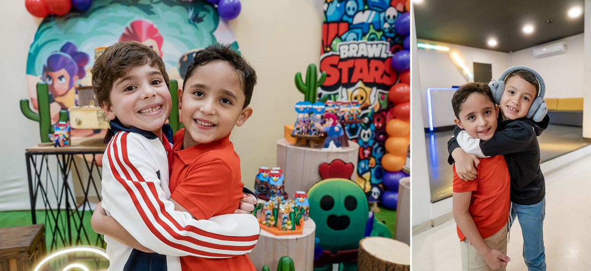 fotografias do aniversário de 6 anos do felipe com o tema brawn stars no buffet espaço folia no tatuapé zona leste de sao paulo sp