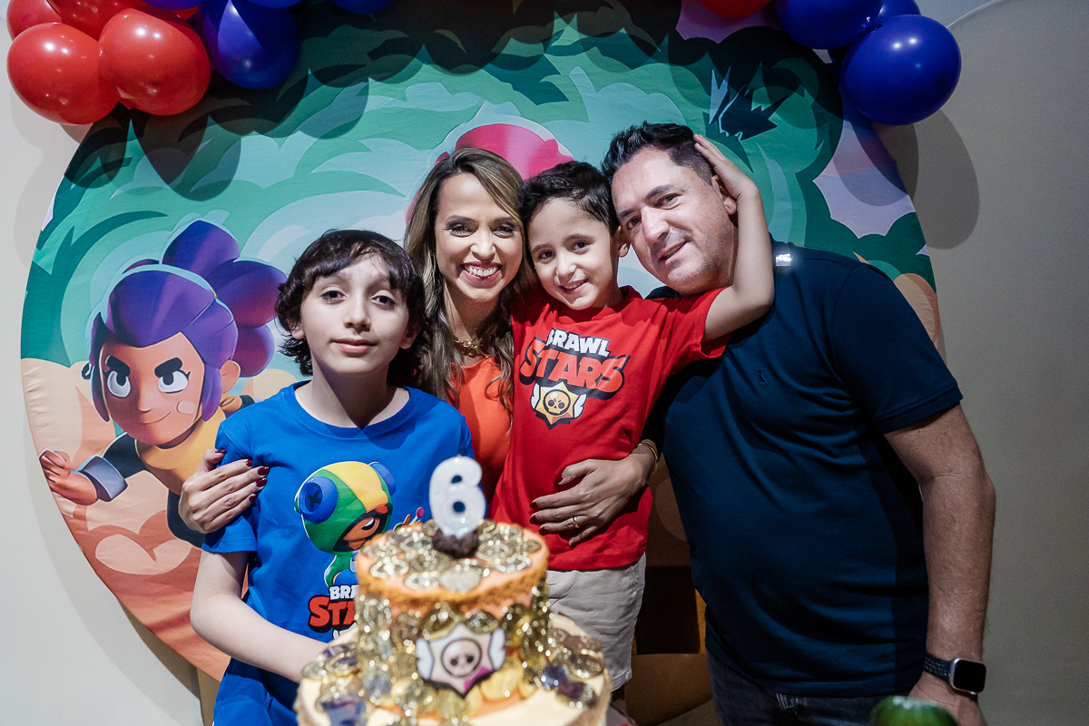 fotografias do aniversário de 6 anos do felipe com o tema brawn stars no buffet espaço folia no tatuapé zona leste de sao paulo sp
