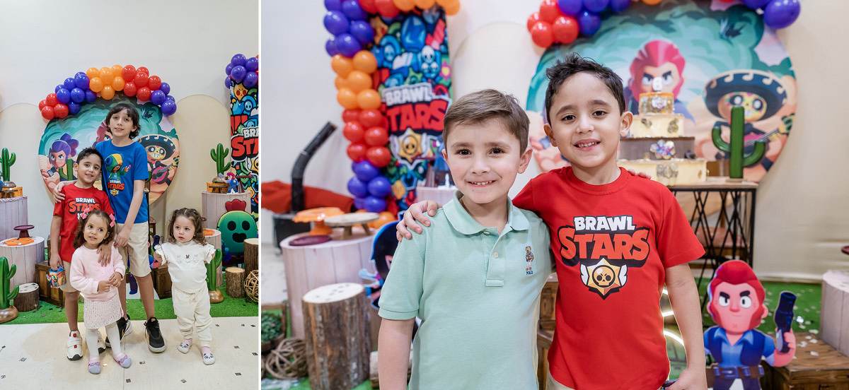 fotografias do aniversário de 6 anos do felipe com o tema brawn stars no buffet espaço folia no tatuapé zona leste de sao paulo sp