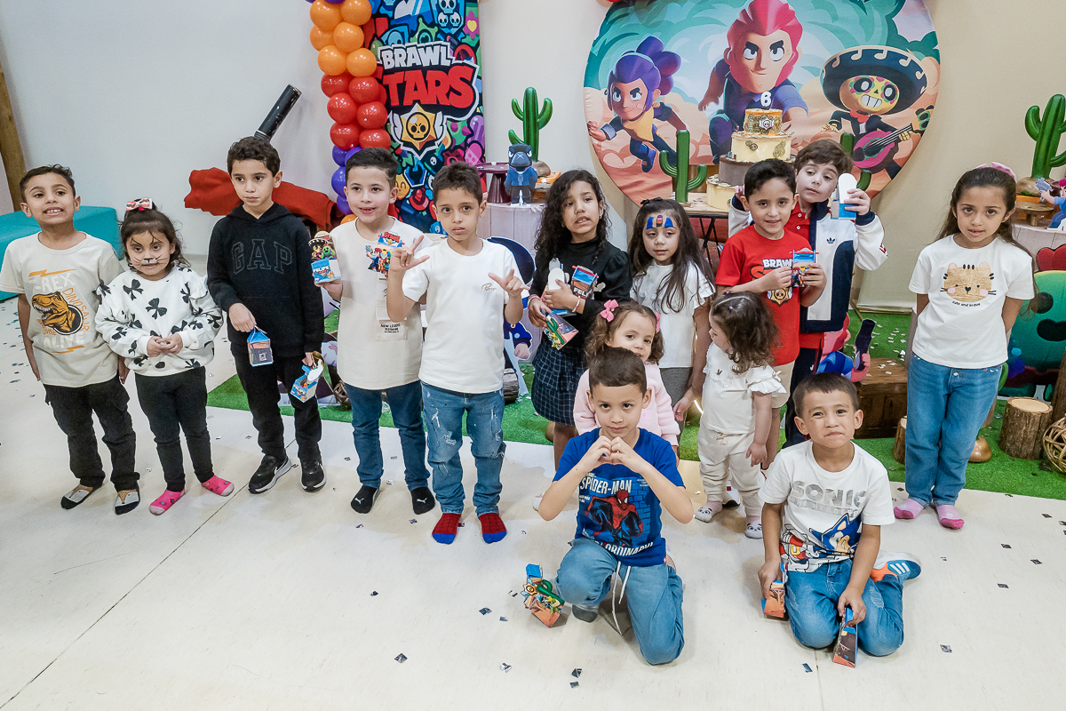fotografias do aniversário de 6 anos do felipe com o tema brawn stars no buffet espaço folia no tatuapé zona leste de sao paulo sp