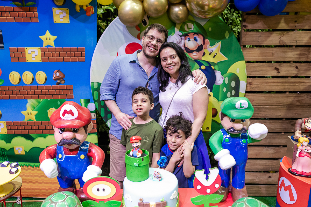 fotografias do aniversário de 8 anos do Frederico com o Tema Mario Bross no buffet Espaço Lá vem o Sol na Vila Olímpia zona sul de São Paulo SP
